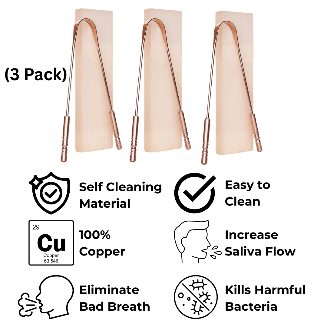 Copper Tongue Scrapper (3 PACK)